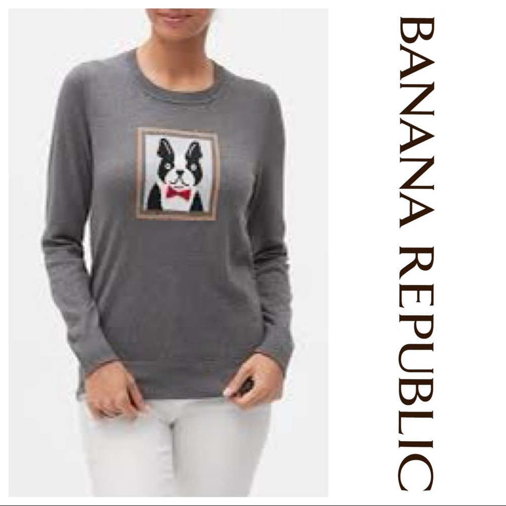 Banana Republic Dog Crew Neck Sweater